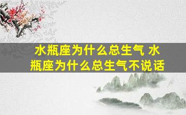 水瓶座为什么总生气 水瓶座为什么总生气不说话